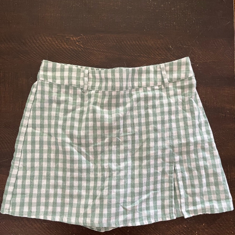 Green Checkered Women's Skort